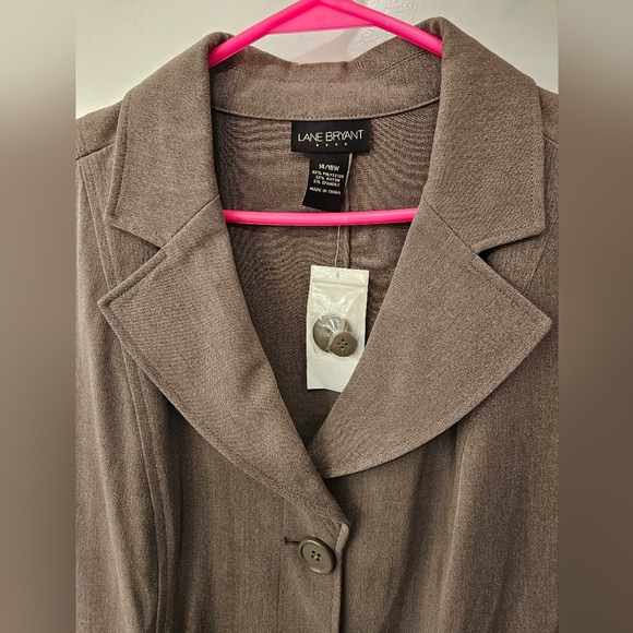 NWT - Lane Bryant Light Brown - Poly Rayon Stretch Blazer - Size 14/16W - Picture 6 of 7